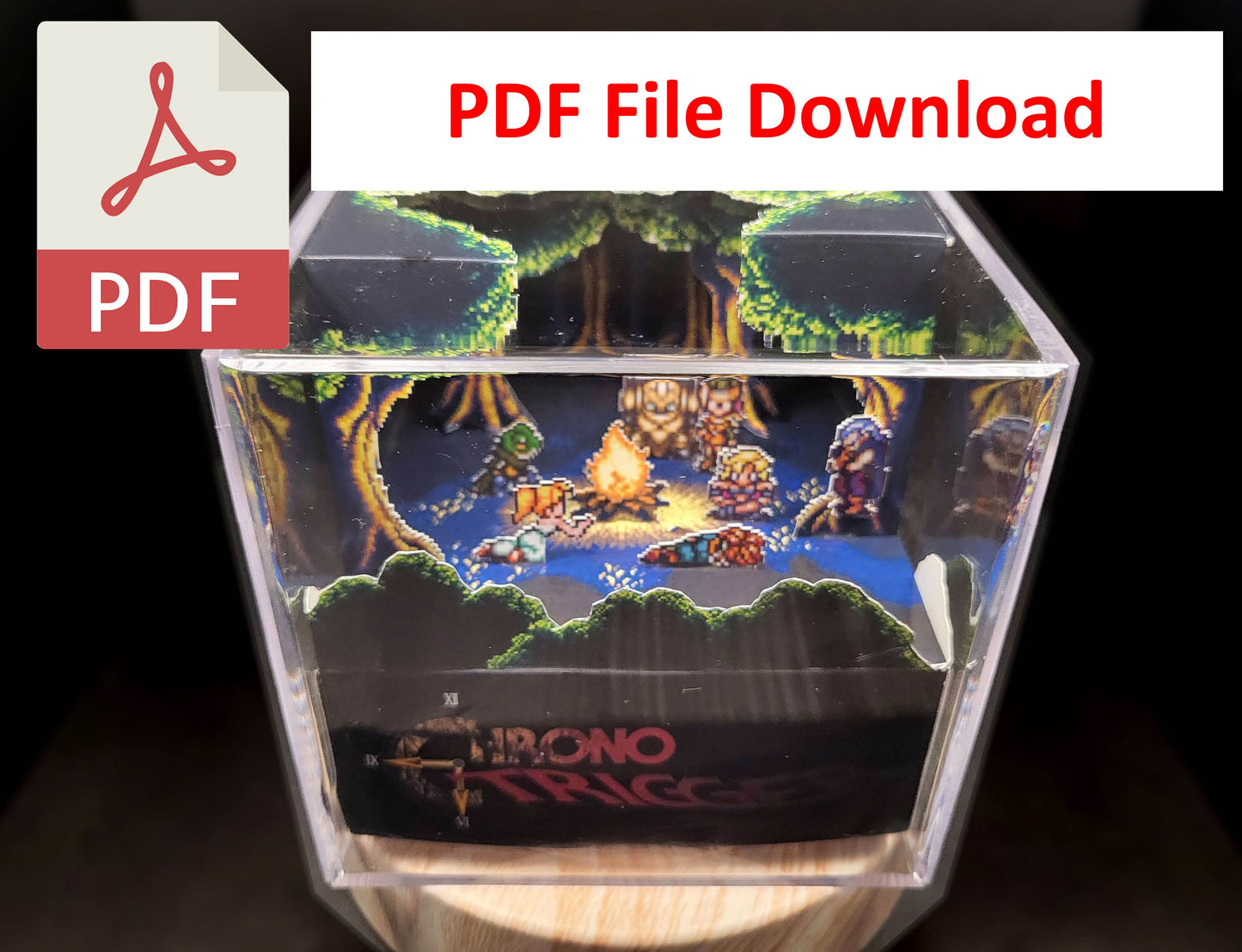 Chrono Trigger Fiona's Forest Diorama Cube Template