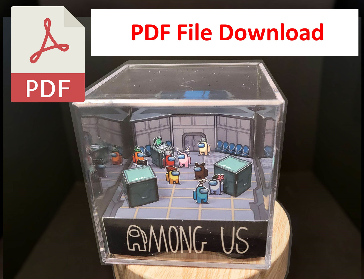 Among Us Diorama Cube Template